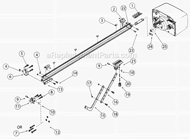 Ac Screw Drive Pro Rail Diagram and Parts List for IMSSERIES After August 2008 Genie Garage Door Opener