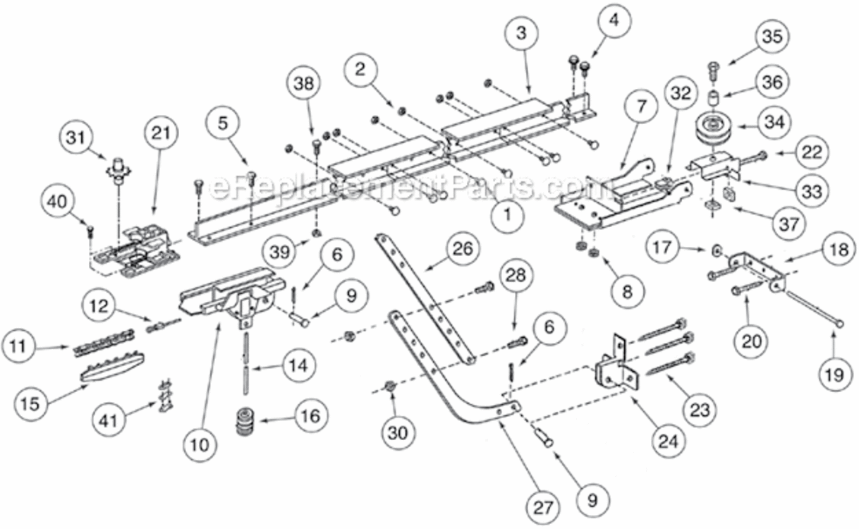 Retail_Rail Diagram and Parts List for PMX500-ICB  Genie Garage Door Opener