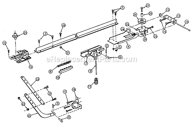Pro Rail Diagram and Parts List for PMX500-IC  Genie Garage Door Opener