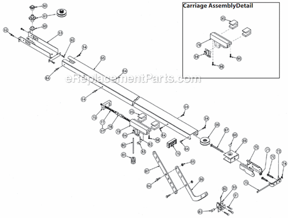 Belt_And_Chain_Channel Diagram and Parts List for PMX_IC250-B  Genie Garage Door Opener