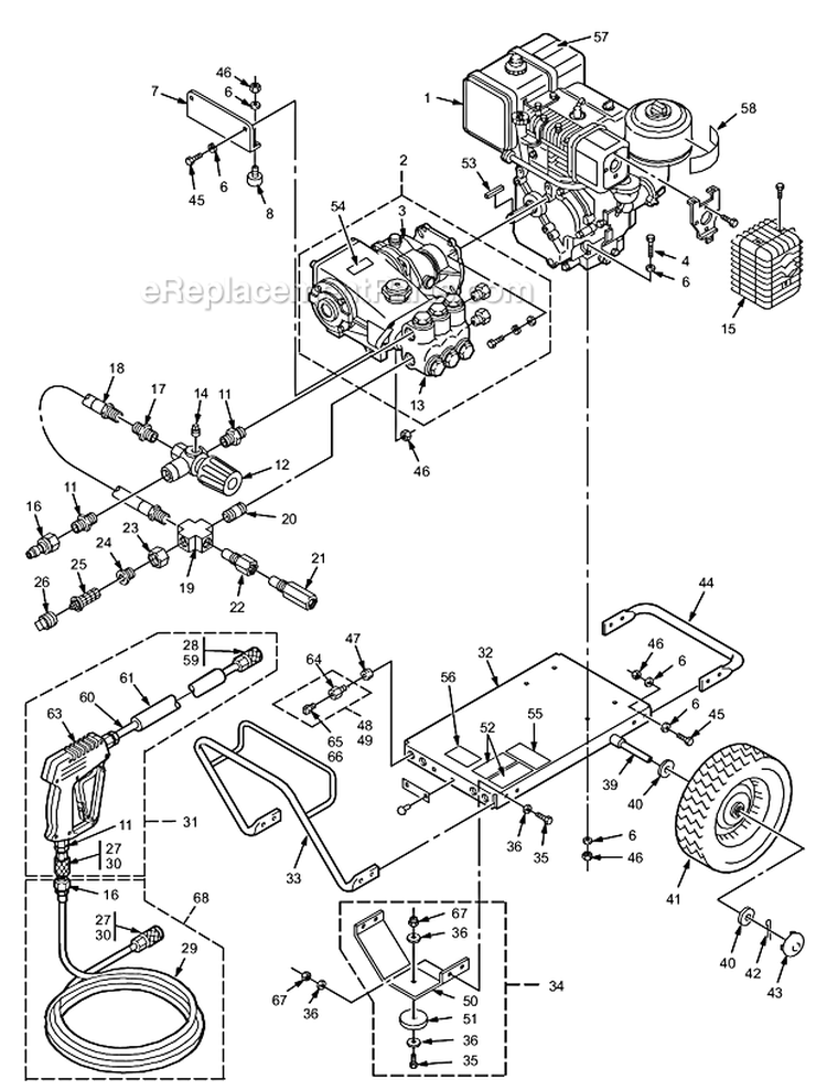 Page A Diagram and Parts List for 2040 800-699 Graco Pressure Washer