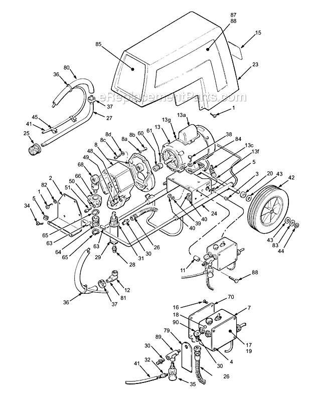 Page A Diagram and Parts List for 223-637 Series A Graco Sprayer