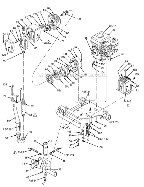 Page B Diagram and Parts List for 231-152  Graco Paint Sprayer