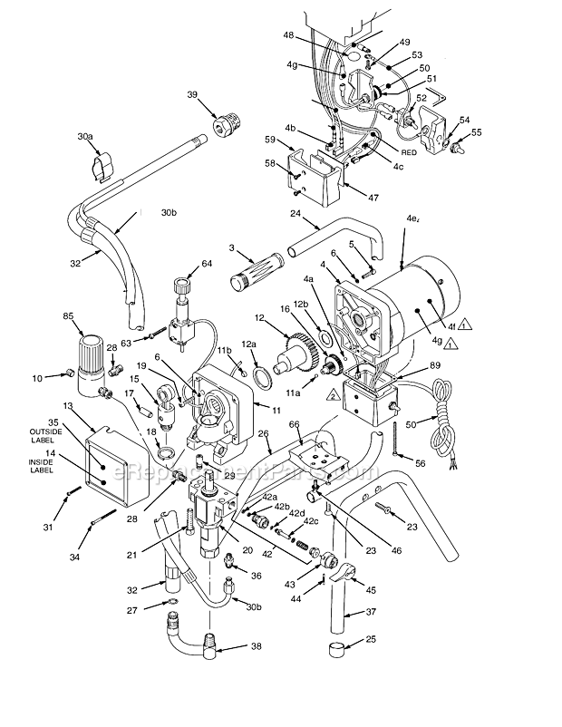 Page A Diagram and Parts List for 231-328 Series A Graco Sprayer