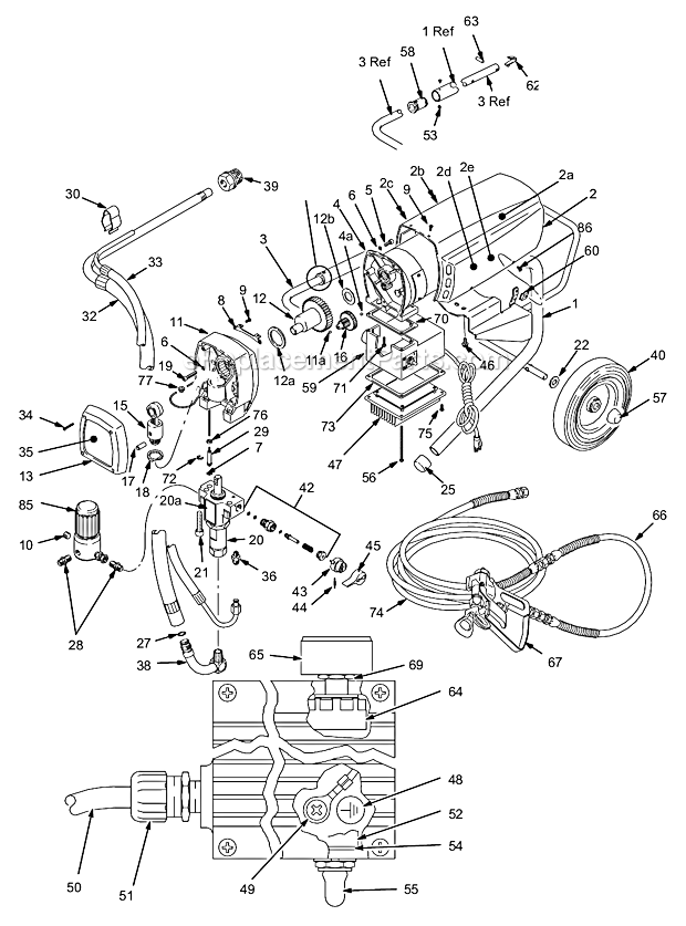 Page A Diagram and Parts List for 231-356 Series B Graco Sprayer