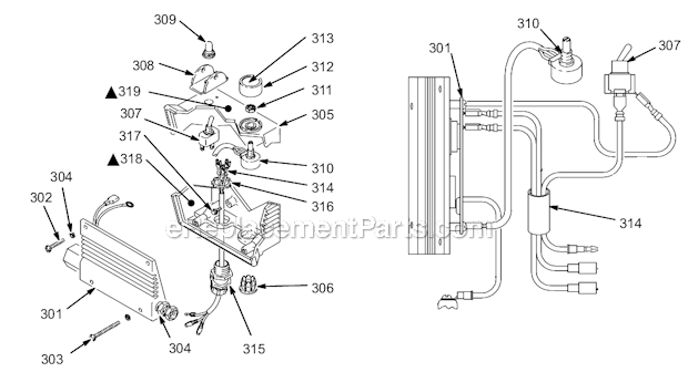 Pressure Control Diagram and Parts List for 231-576 Series B Graco Sprayer