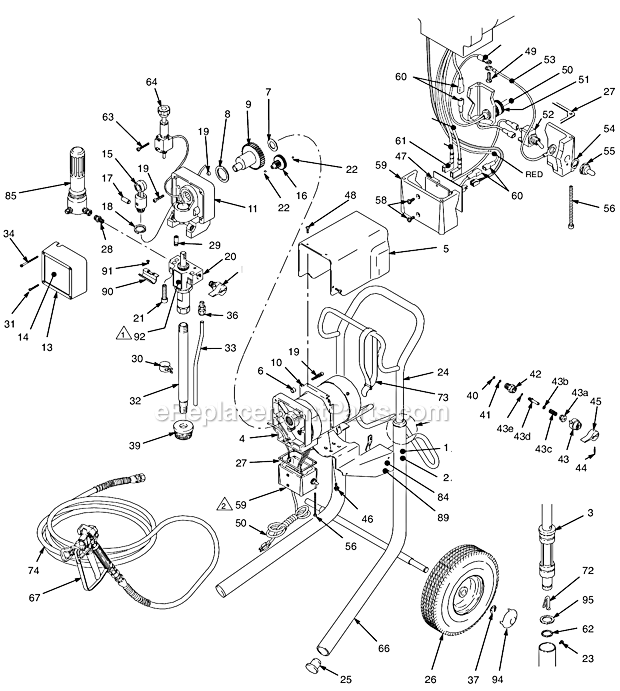 Page A Diagram and Parts List for 232677 Series A Graco Sprayer