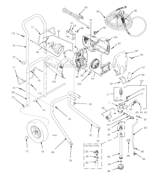 Page A Diagram and Parts List for 232750 XR9 Graco Sprayer