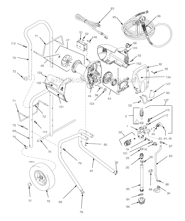 Page A Diagram and Parts List for 232750 XR9 Series D Graco Sprayer