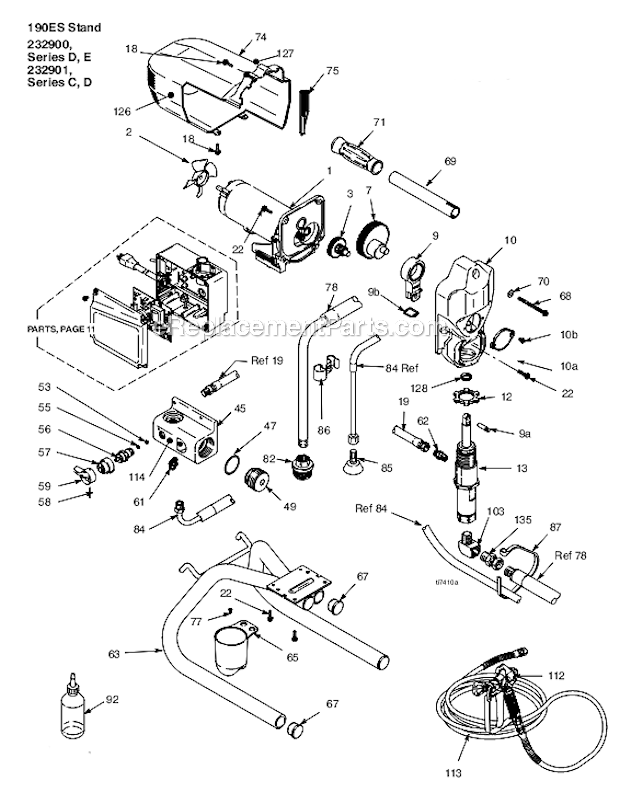 232901_Series_C_D_Sprayer Diagram and Parts List for 232901  Graco Sprayer