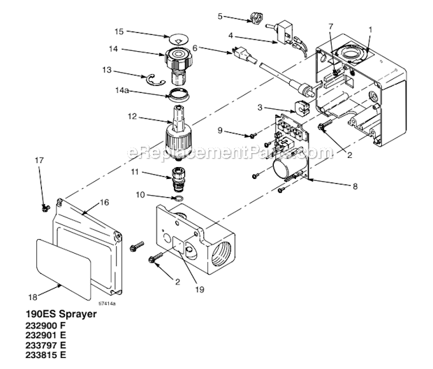 190Es_Sprayer_233797_ABCD Diagram and Parts List for 233797  Graco Sprayer