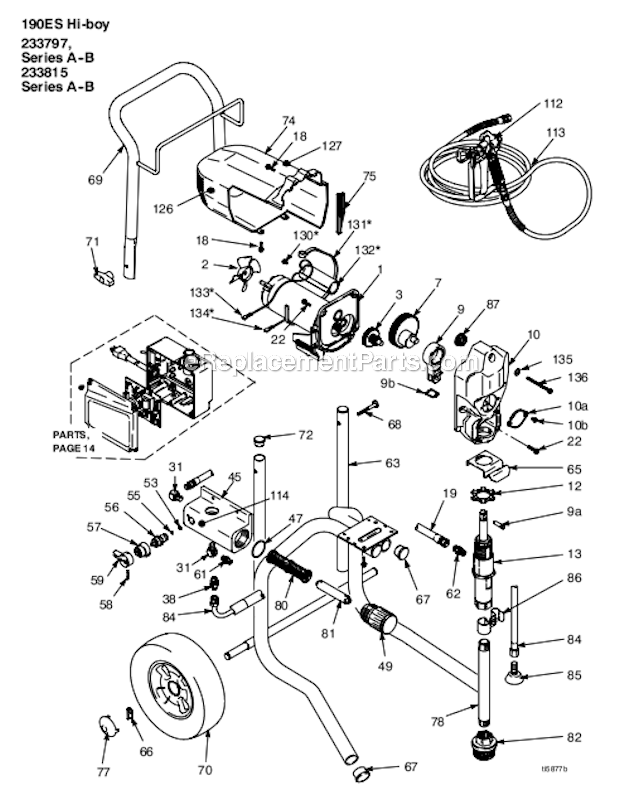 190Es_Stand_233815_Series_E Diagram and Parts List for 233815  Graco Sprayer