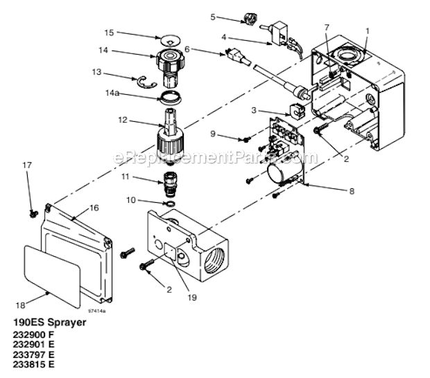 190Es_Sprayer_233815_ABCD Diagram and Parts List for 233815  Graco Sprayer