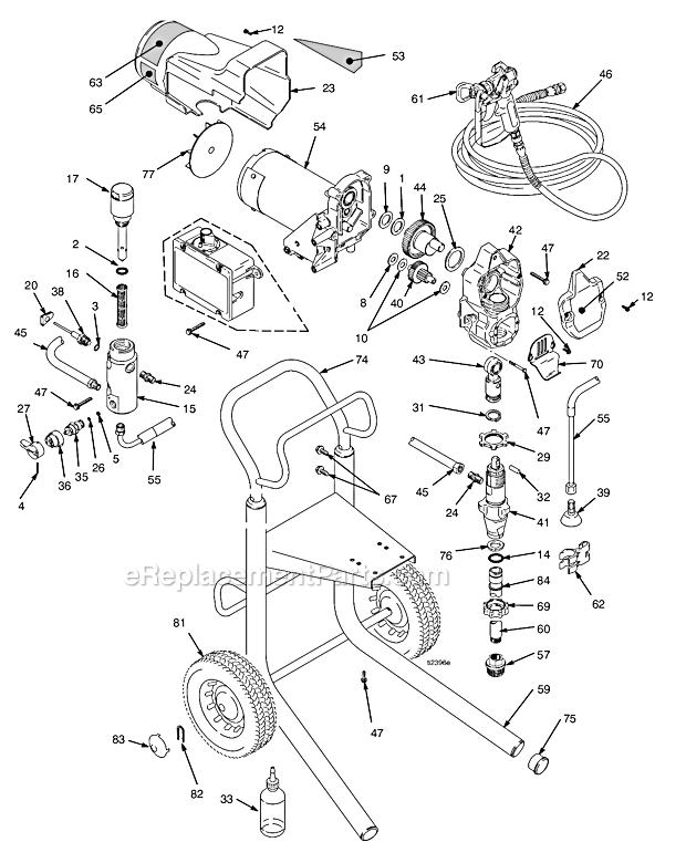 Page A Diagram and Parts List for 233968 Series A Graco Sprayer
