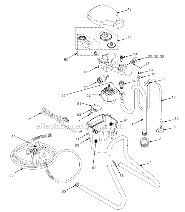 Page A Diagram and Parts List for 234203 Series A Graco Sprayer
