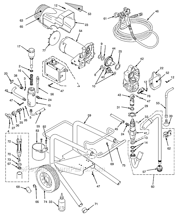 Page A Diagram and Parts List for 234490 Series A Graco Sprayer