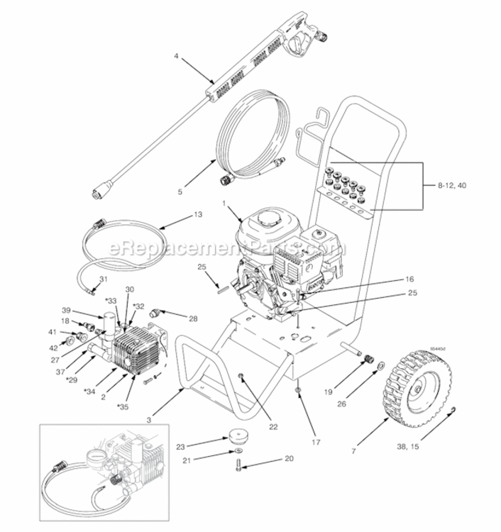 Page A Diagram and Parts List for 244390 2730H Graco Pressure Washer