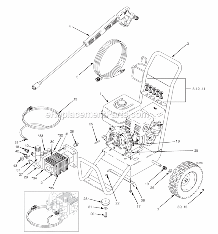 Page A Diagram and Parts List for 244392 3340 Graco Pressure Washer