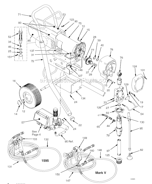 Page A Diagram and Parts List for 245049 Series A Graco Sprayer