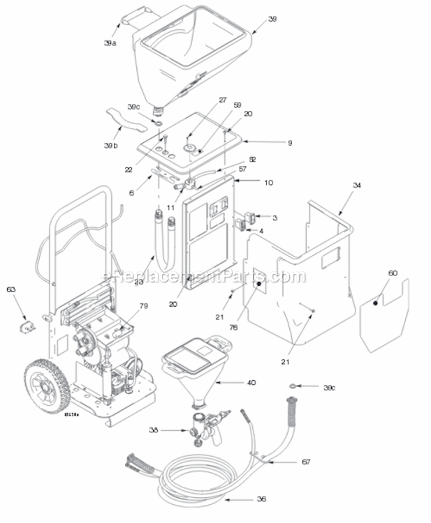 Page B Diagram and Parts List for 246186  Graco Sprayer