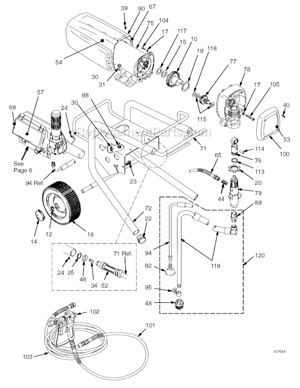 Page A Diagram and Parts List for 246309 Series A Graco Sprayer