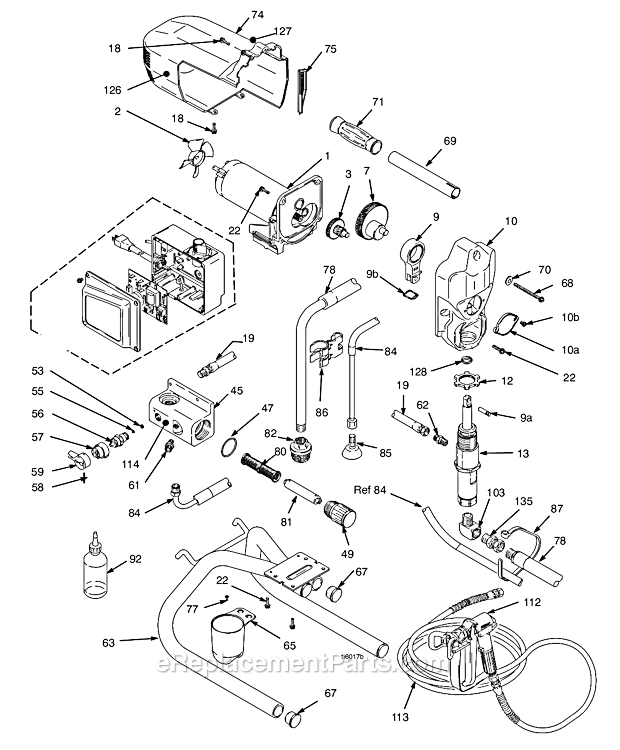 Page A Diagram and Parts List for 246649 Series B Graco Sprayer