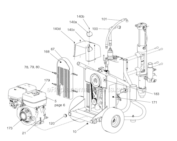 Page B Diagram and Parts List for 249318  Graco Sprayer
