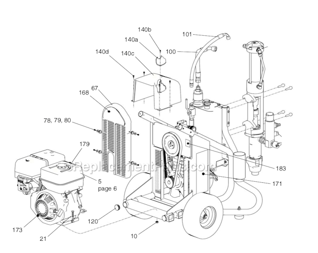 Page B Diagram and Parts List for 249617  Graco Sprayer