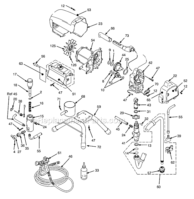 Page A Diagram and Parts List for 249915 Series A and B Graco Sprayer