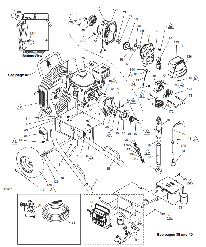 Section_1 Diagram and Parts List for 17E828  Graco Paint Sprayer