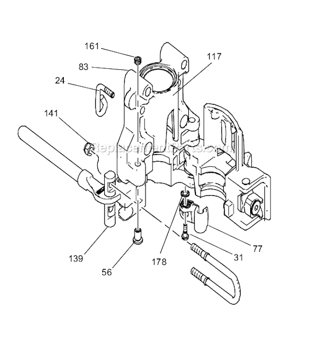Bearing Housing Diagram and Parts List for 258719 Hi-Boy Graco Sprayer