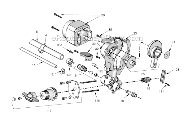 Page B Diagram and Parts List for 261800 Project Painter 5 Graco Sprayer