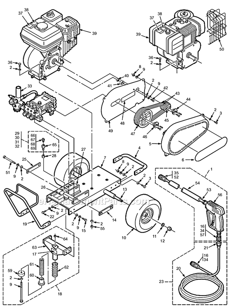 Page A Diagram and Parts List for 3235 800-633 Graco Pressure Washer