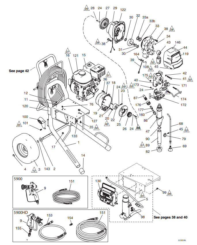 Section_1 Diagram and Parts List for 17E832  Graco Paint Sprayer
