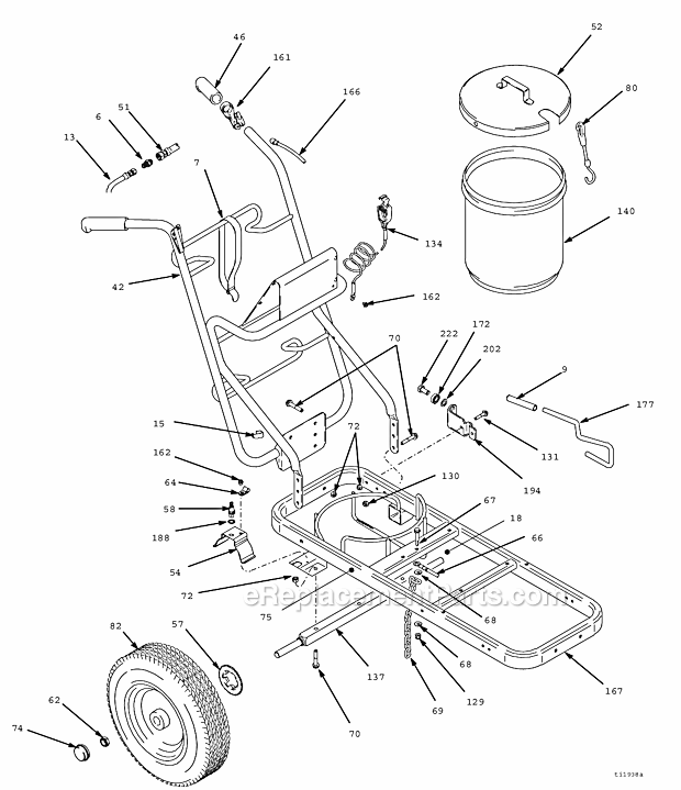 Page A Diagram and Parts List for 3900 233688 Graco Sprayer