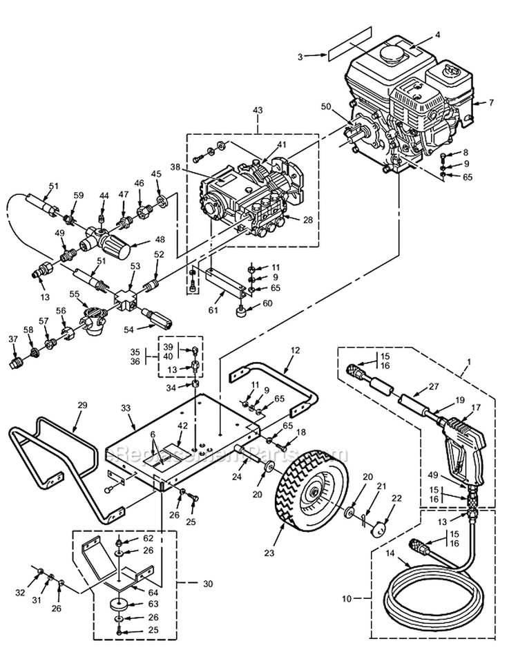 Page A Diagram and Parts List for 4020 800-559 Graco Pressure Washer