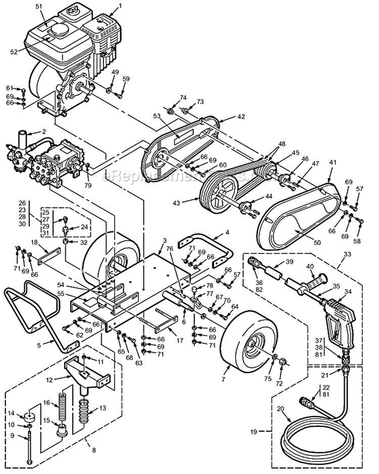 Page A Diagram and Parts List for 4030 800-560 Graco Pressure Washer