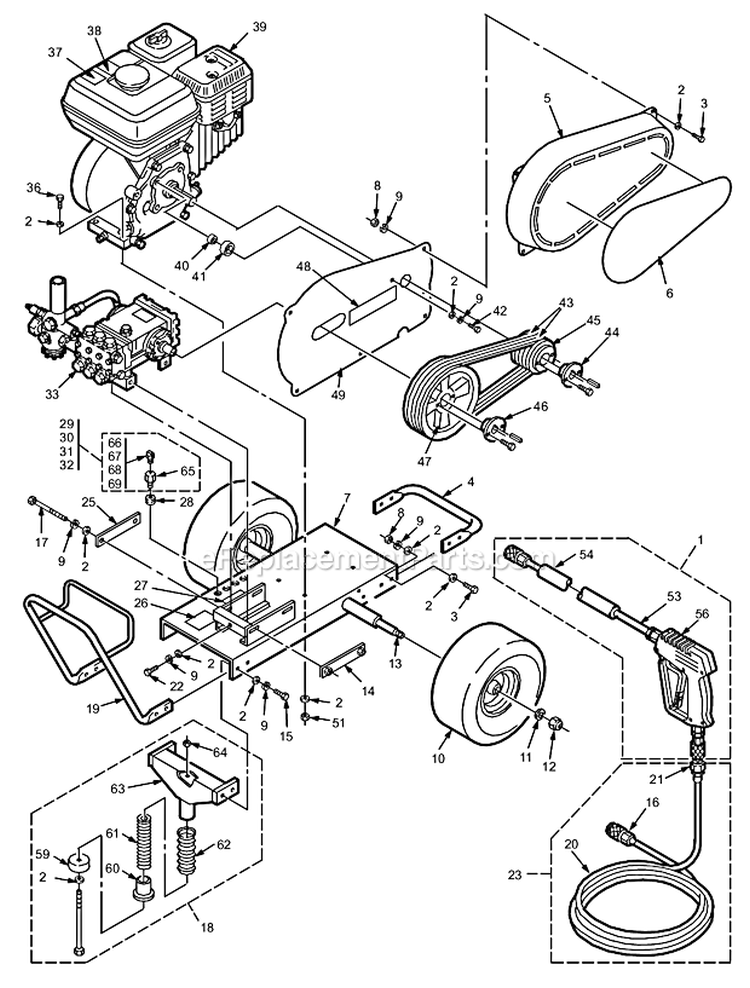 Page A Diagram and Parts List for 4030 800-586 Graco Pressure Washer