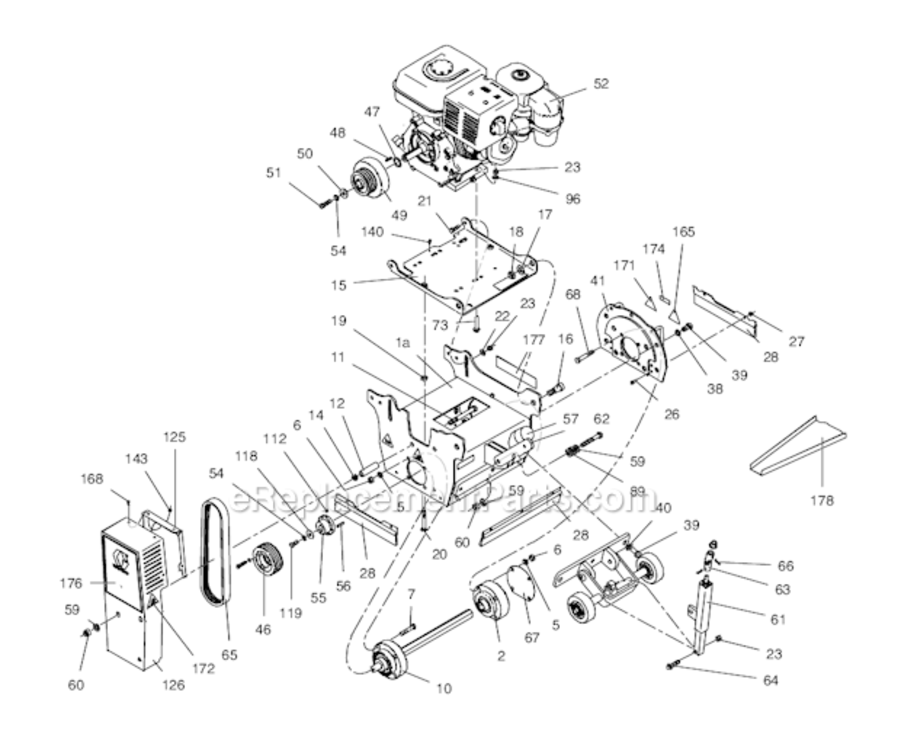 Page B Diagram and Parts List for 571003 390 Graco Paint Sprayer