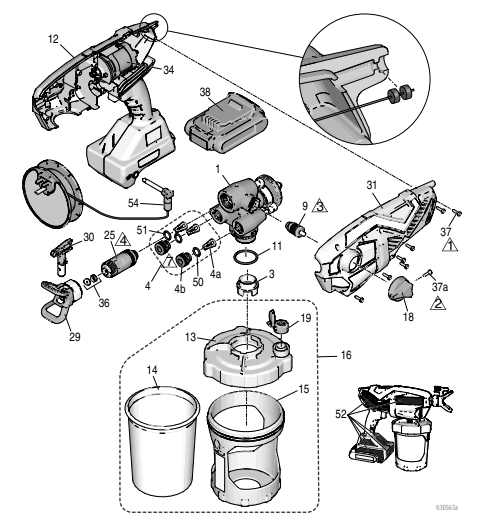 Section_1 Diagram and Parts List for 17N223  Graco Paint Sprayer