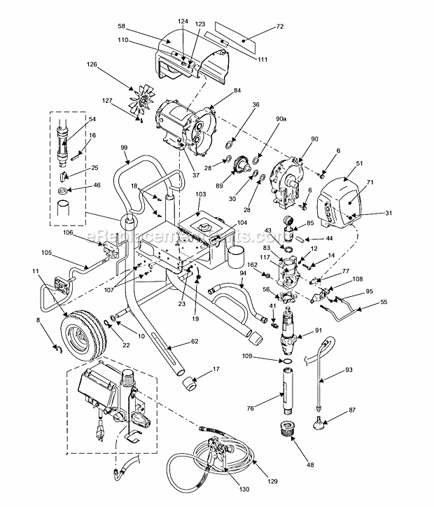 Page A Diagram and Parts List for 695 249644 Graco Sprayer
