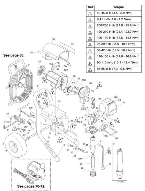 Section_1 Diagram and Parts List for 17E606  Graco Paint Sprayer