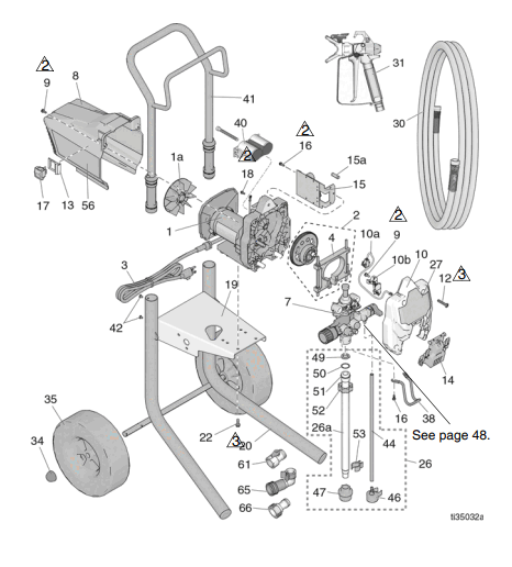 Section_1 Diagram and Parts List for 17G182  Graco Paint Sprayer