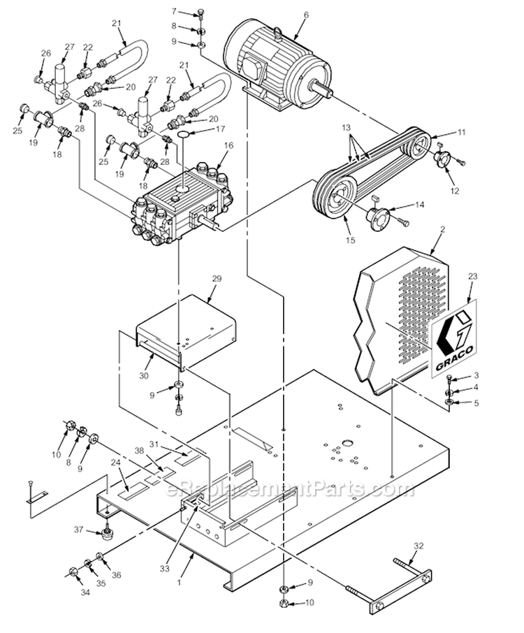 Page A Diagram and Parts List for 735 800-906 Graco Pressure Washer