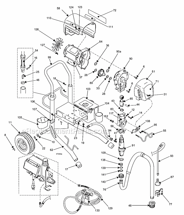 Page A Diagram and Parts List for 795 249649 Graco Sprayer