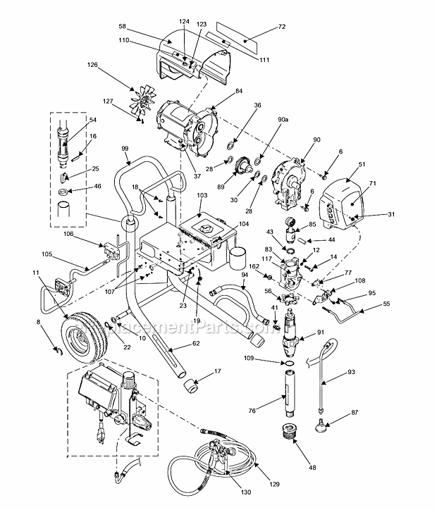 Page A Diagram and Parts List for 795 826072 Graco Sprayer