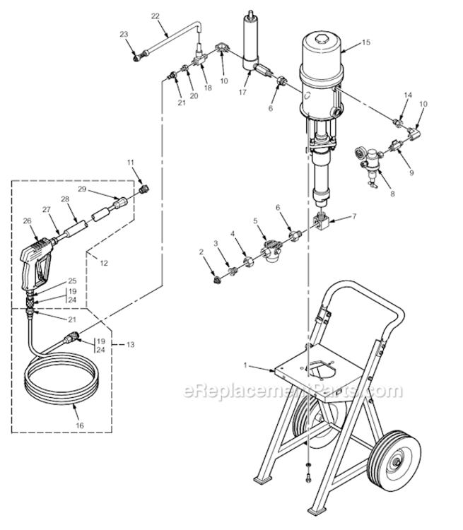 Page A Diagram and Parts List for 800-413 Series A Graco Pressure Washer