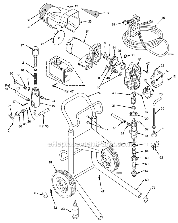 Page A Diagram and Parts List for 826016 Series A Graco Sprayer