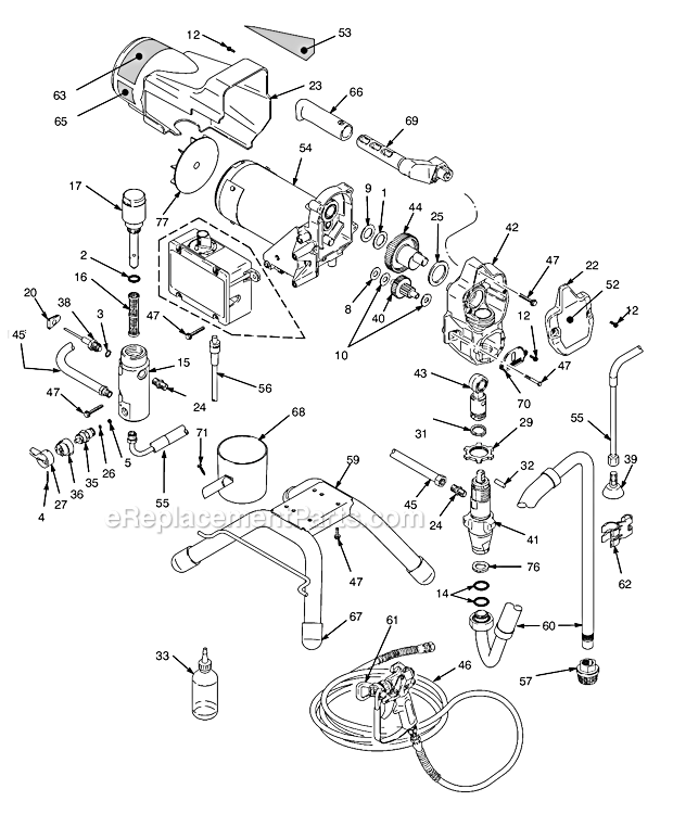 Page A Diagram and Parts List for 826017 Series A Graco Sprayer
