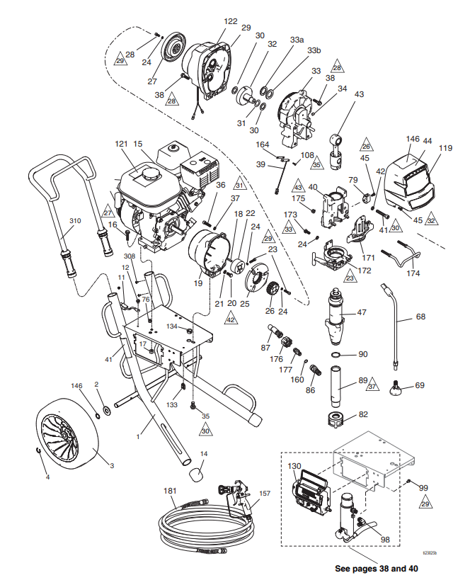 Section_1 Diagram and Parts List for 17E833  Graco Paint Sprayer